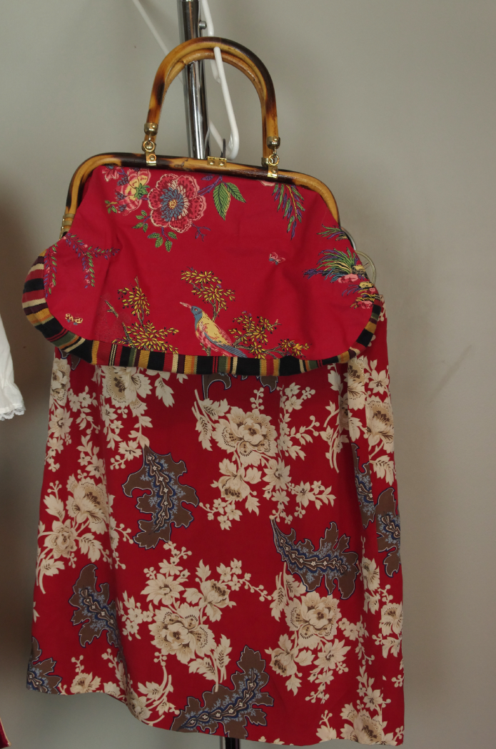 Vintage Clothing and Purses in White and Red Tones