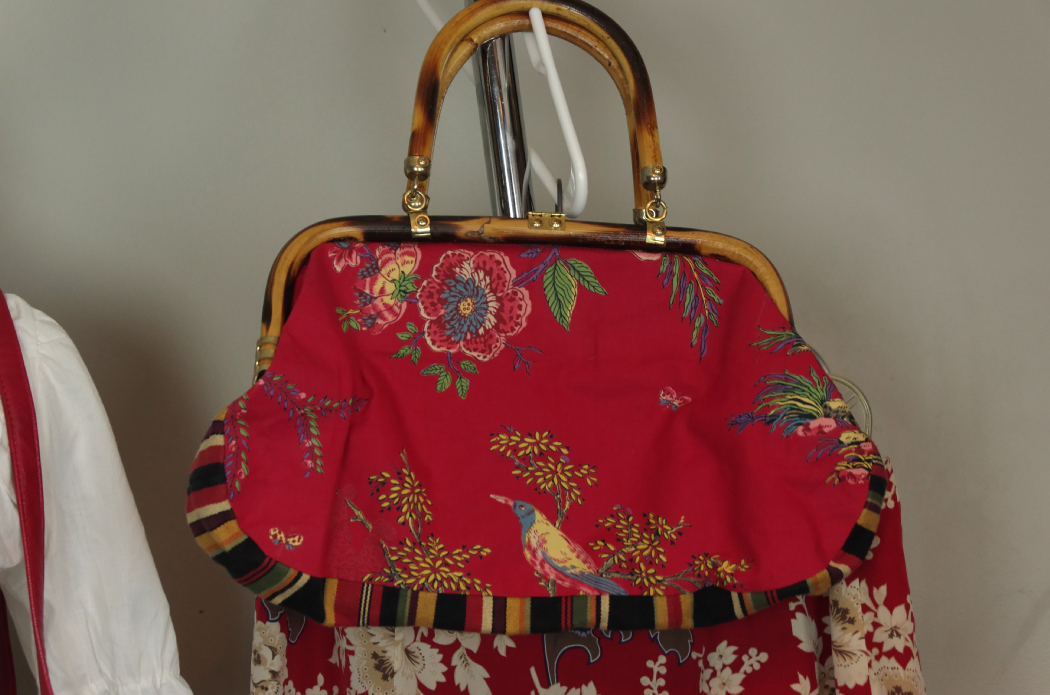 Vintage Clothing and Purses in White and Red Tones