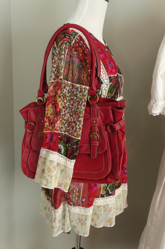 Vintage Clothing and Purses in White and Red Tones