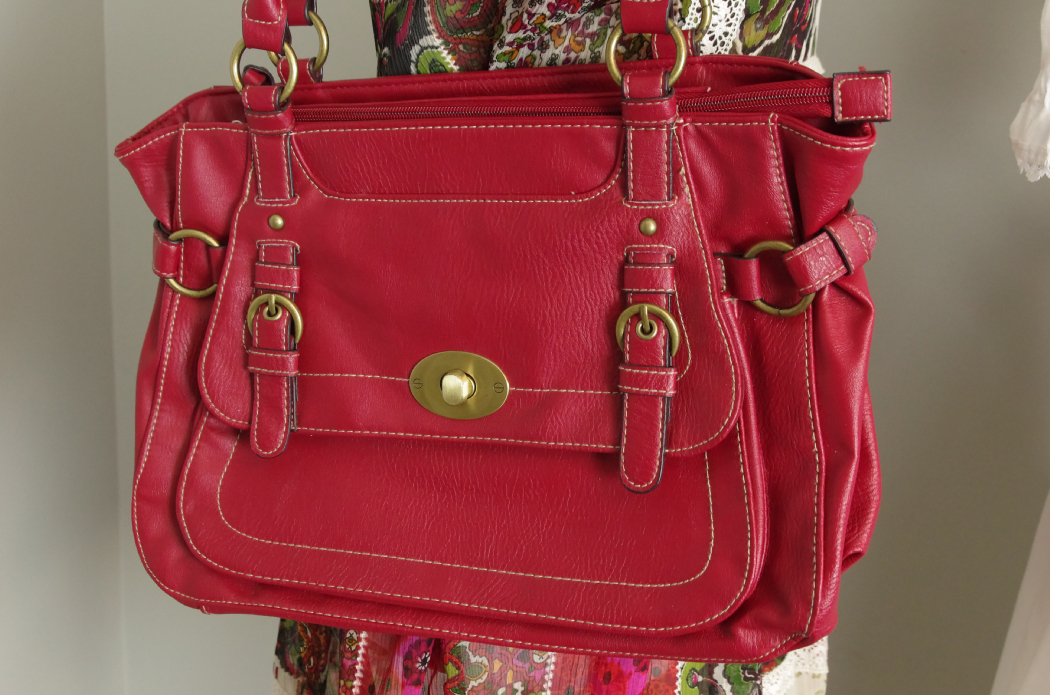 Vintage Clothing and Purses in White and Red Tones