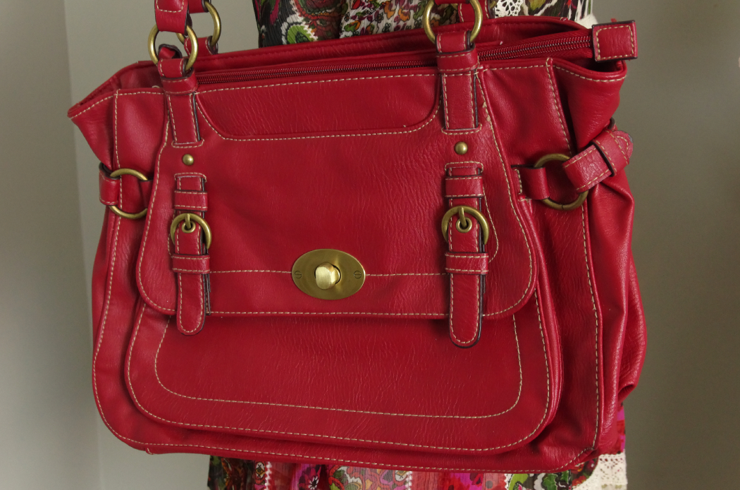 Vintage Clothing and Purses in White and Red Tones