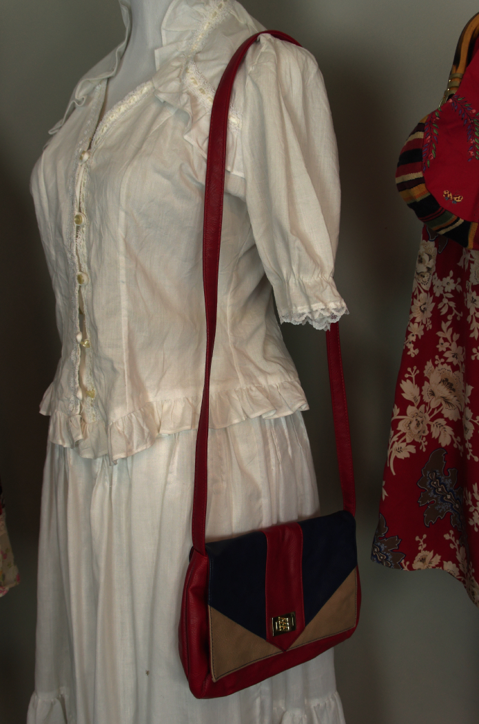 Vintage Clothing and Purses in White and Red Tones