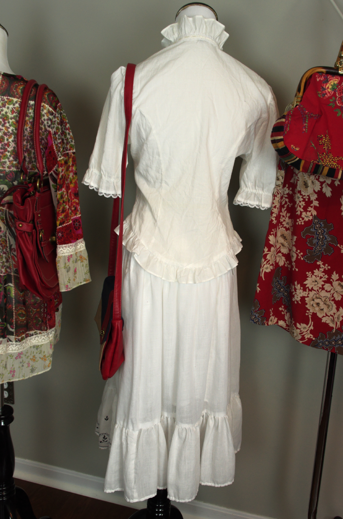 Vintage Clothing and Purses in White and Red Tones
