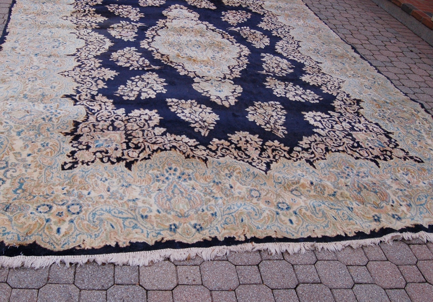 Large Navy and Gold Area Rug