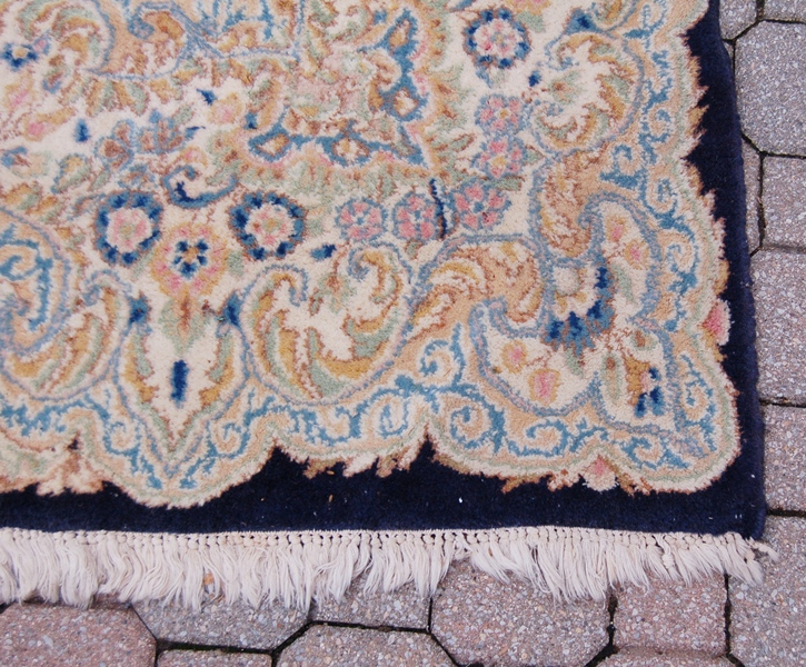 Large Navy and Gold Area Rug