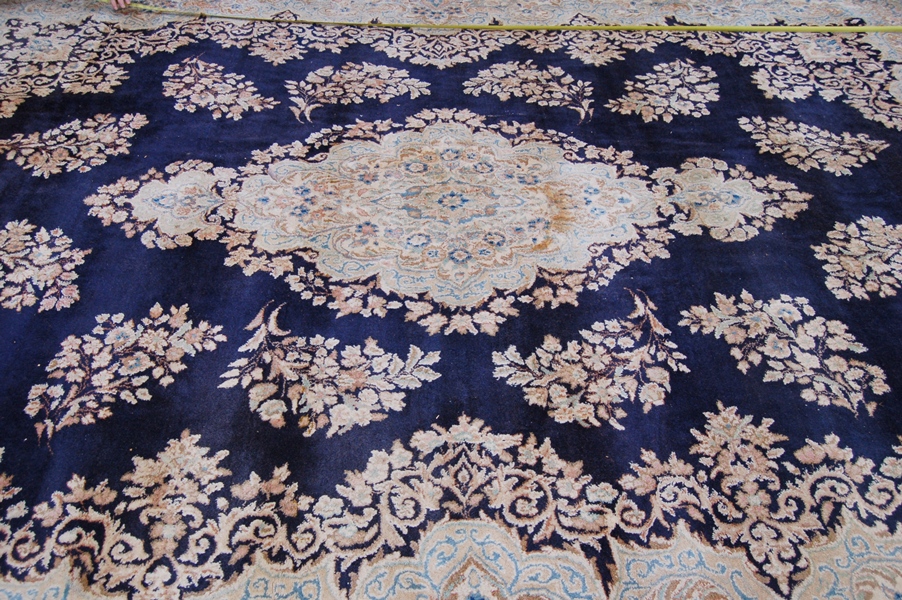 Large Navy and Gold Area Rug
