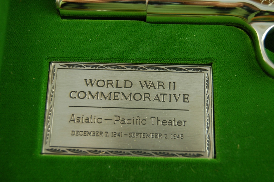 1911 Colt .45 WWII Commemorative Pistol in a Bamboo Like Case