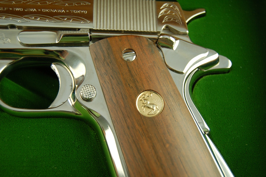 1911 Colt .45 WWII Commemorative Pistol in a Bamboo Like Case