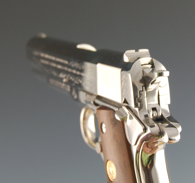 1911 Colt .45 WWII Commemorative Pistol in a Bamboo Like Case