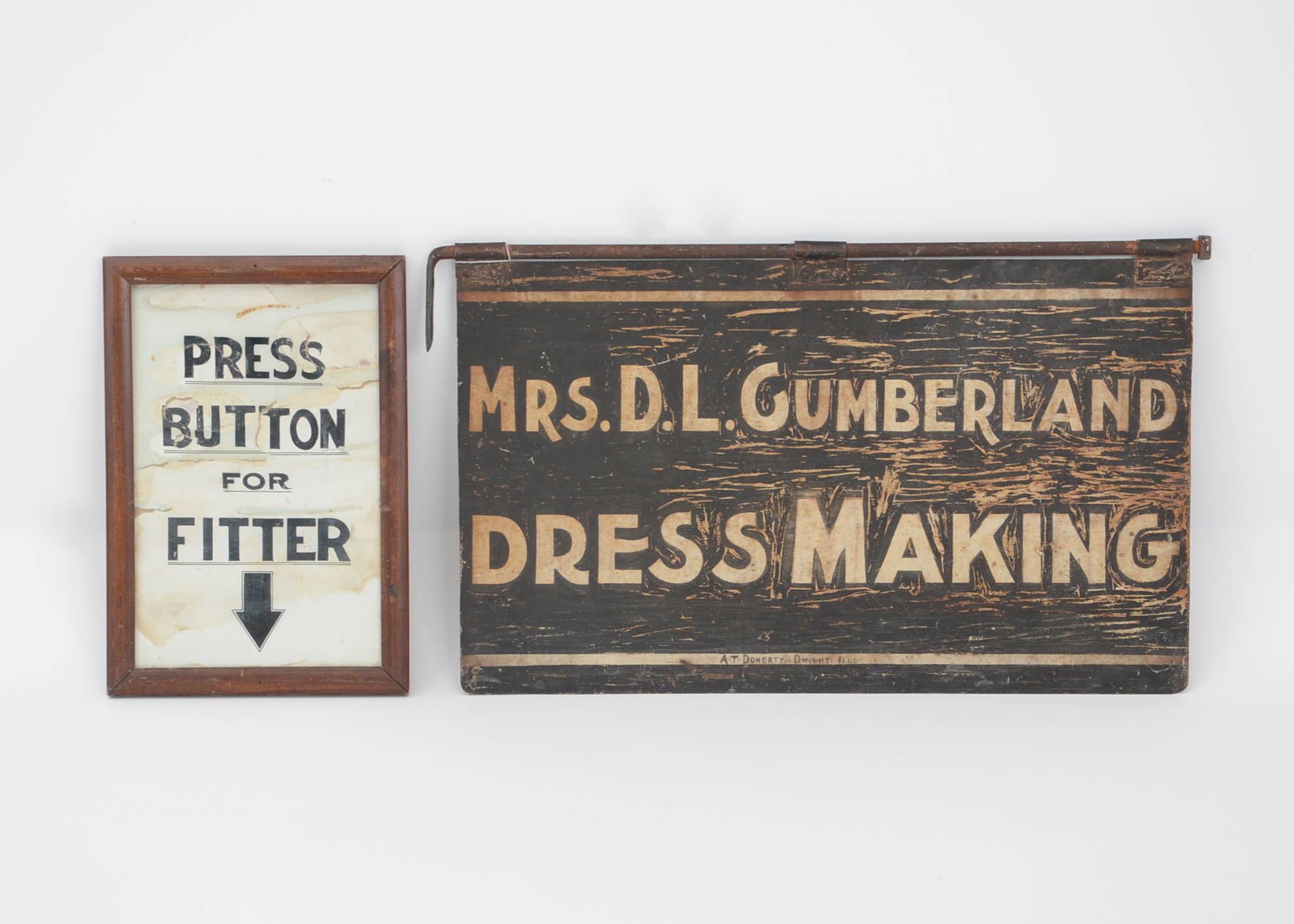Pair of Vintage Seamstress/Tailor Signs
