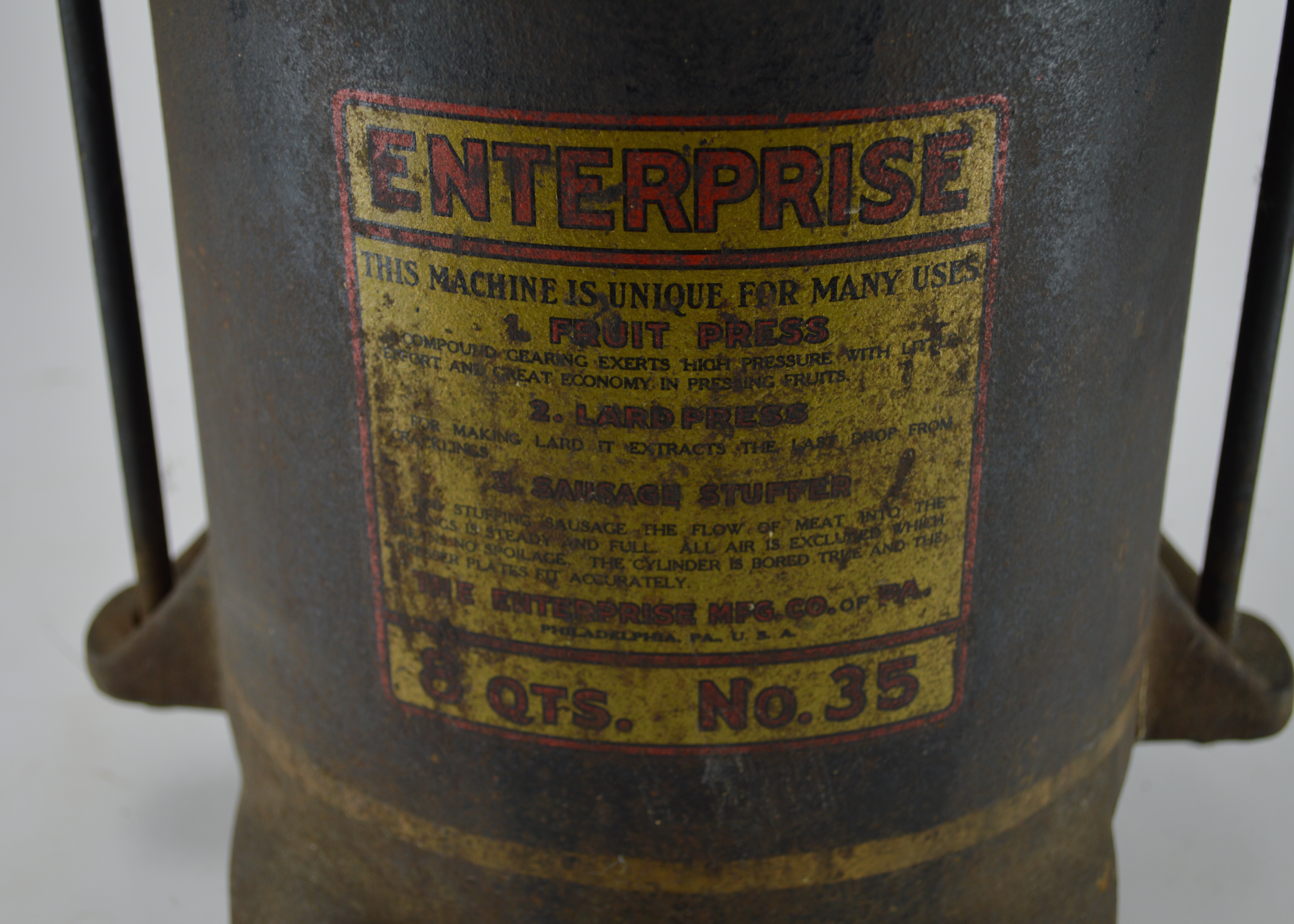 Vintage Enterprise Fruit Press and Sausage Stuffer