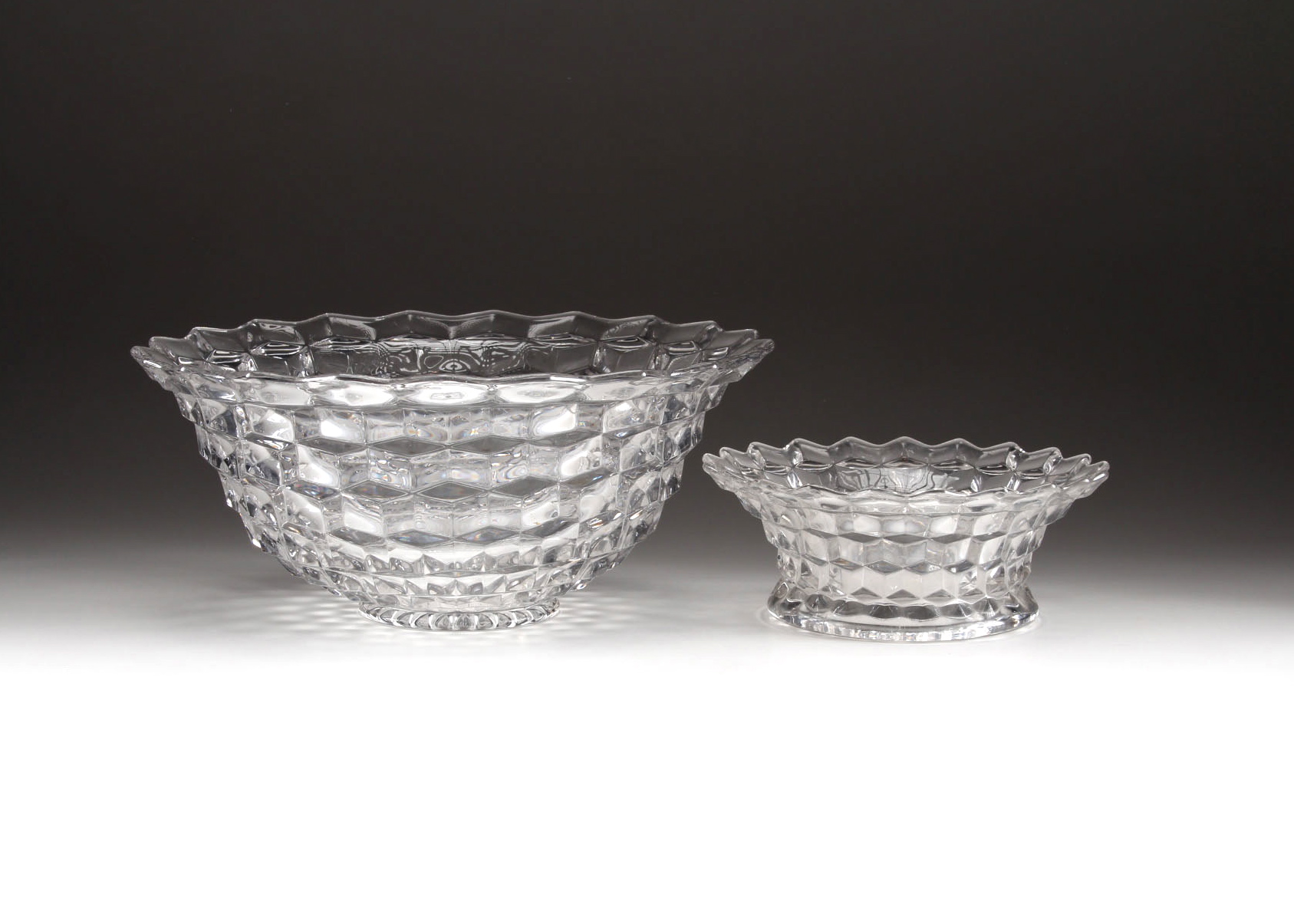 Fostoria Early American Punch Crystal Punch Bowl and Stand.
