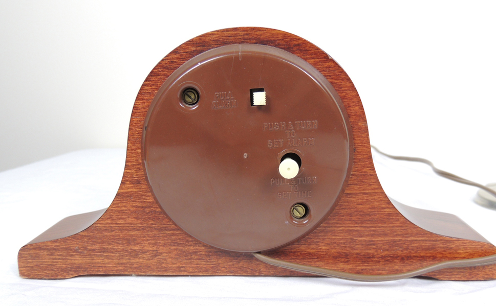 Seth Thomas Mantel Alarm Clock and Pewter Candle Holders