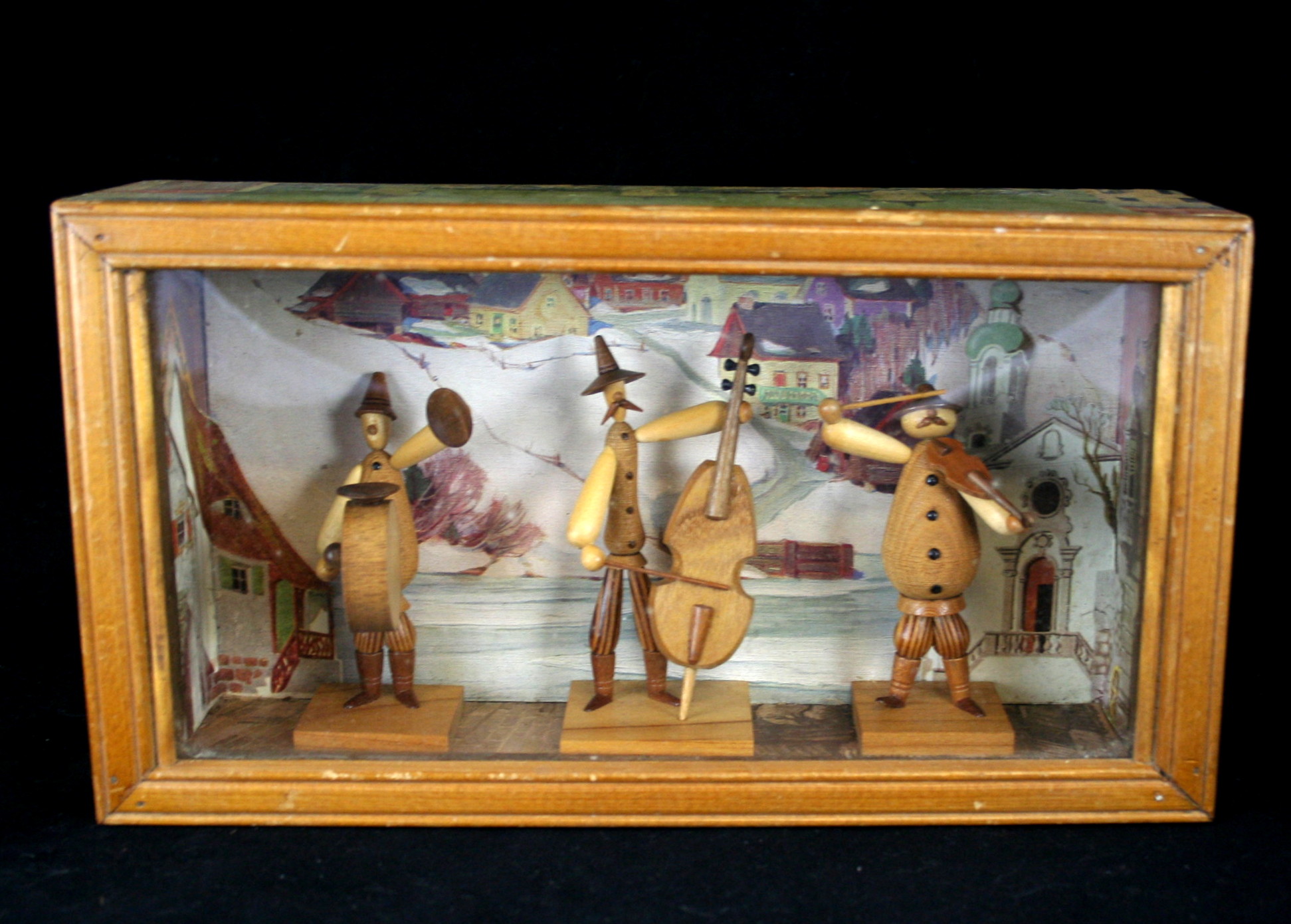 Shadow Box Assemblage Wood Musicians