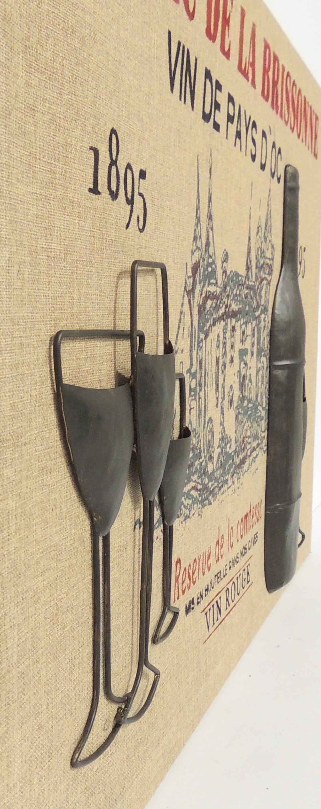 Vinyard Theme Canvas and Metal Contemporary Art Piece