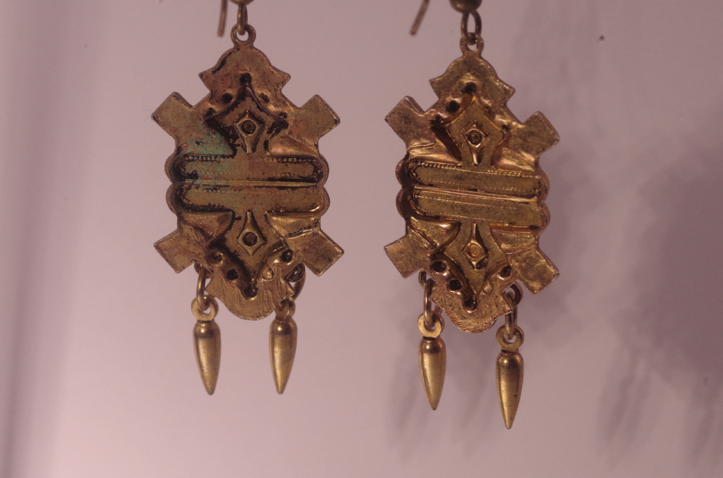 Vintage Gold Filled Crest Earrings