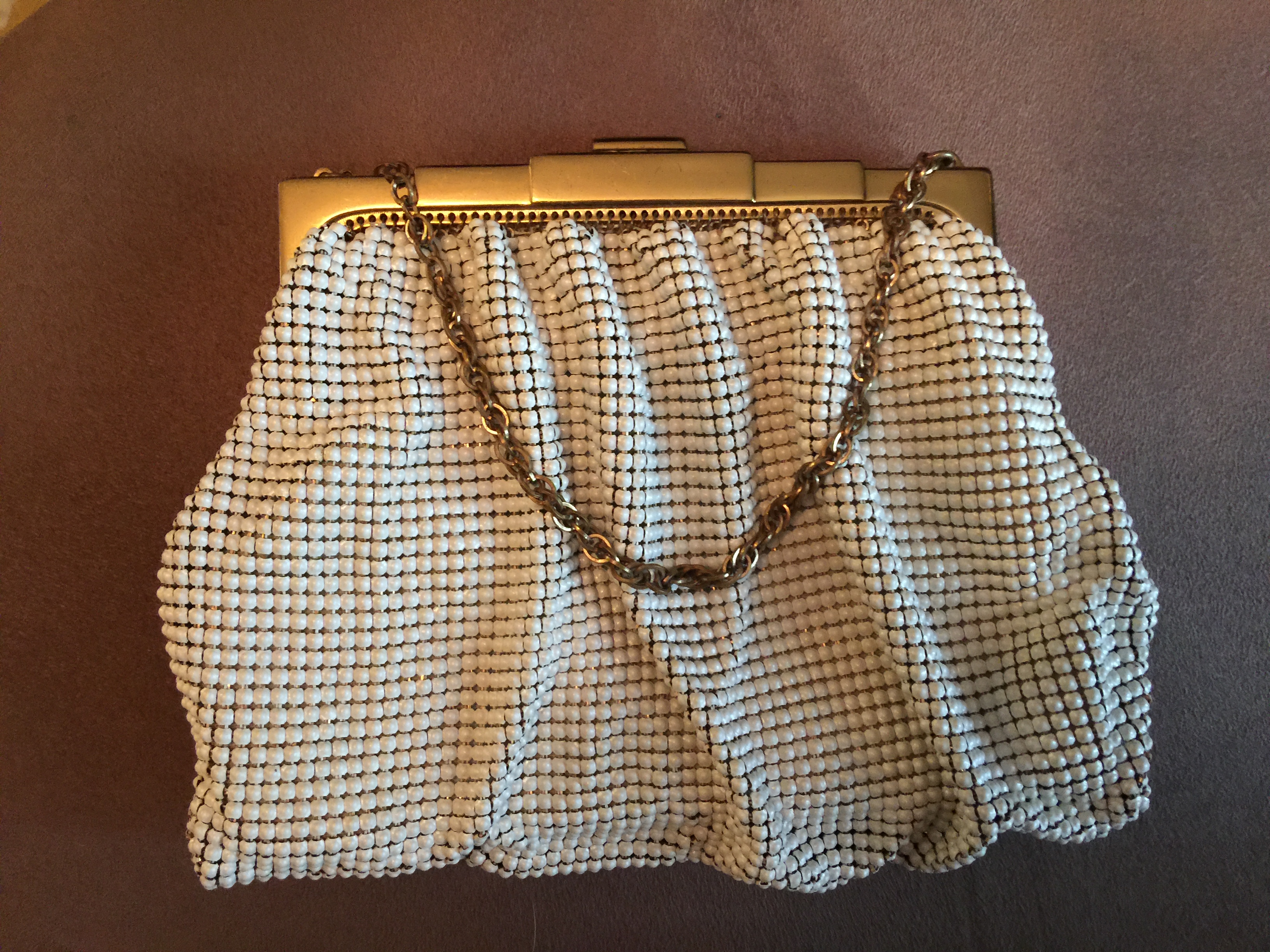 Antique Enameled Chain Metal Purse, Circa 1900