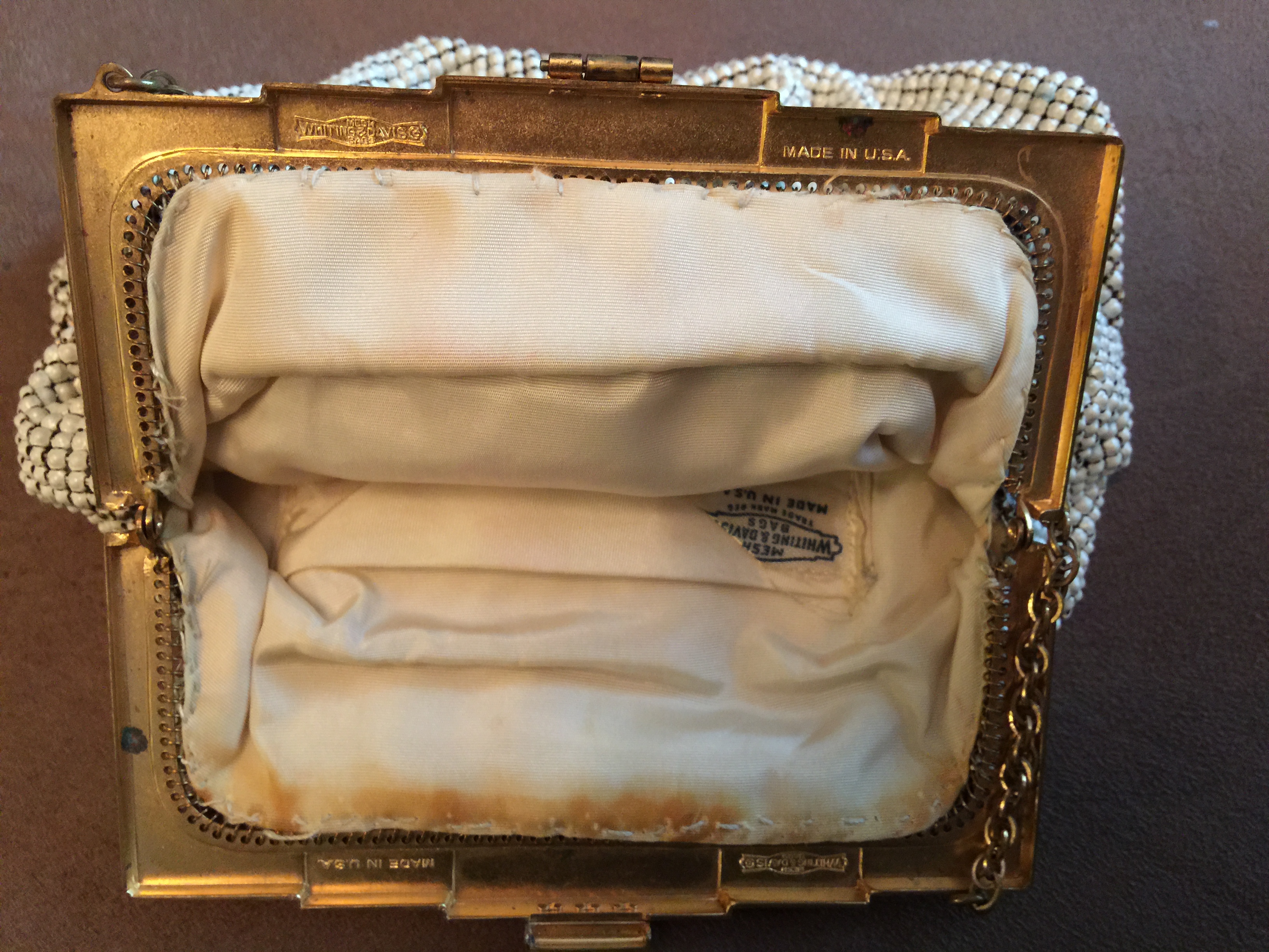 Antique Enameled Chain Metal Purse, Circa 1900