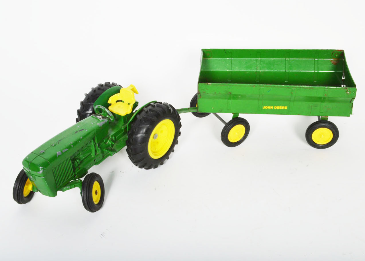 Grouping of Vintage Metal John Deere Toys