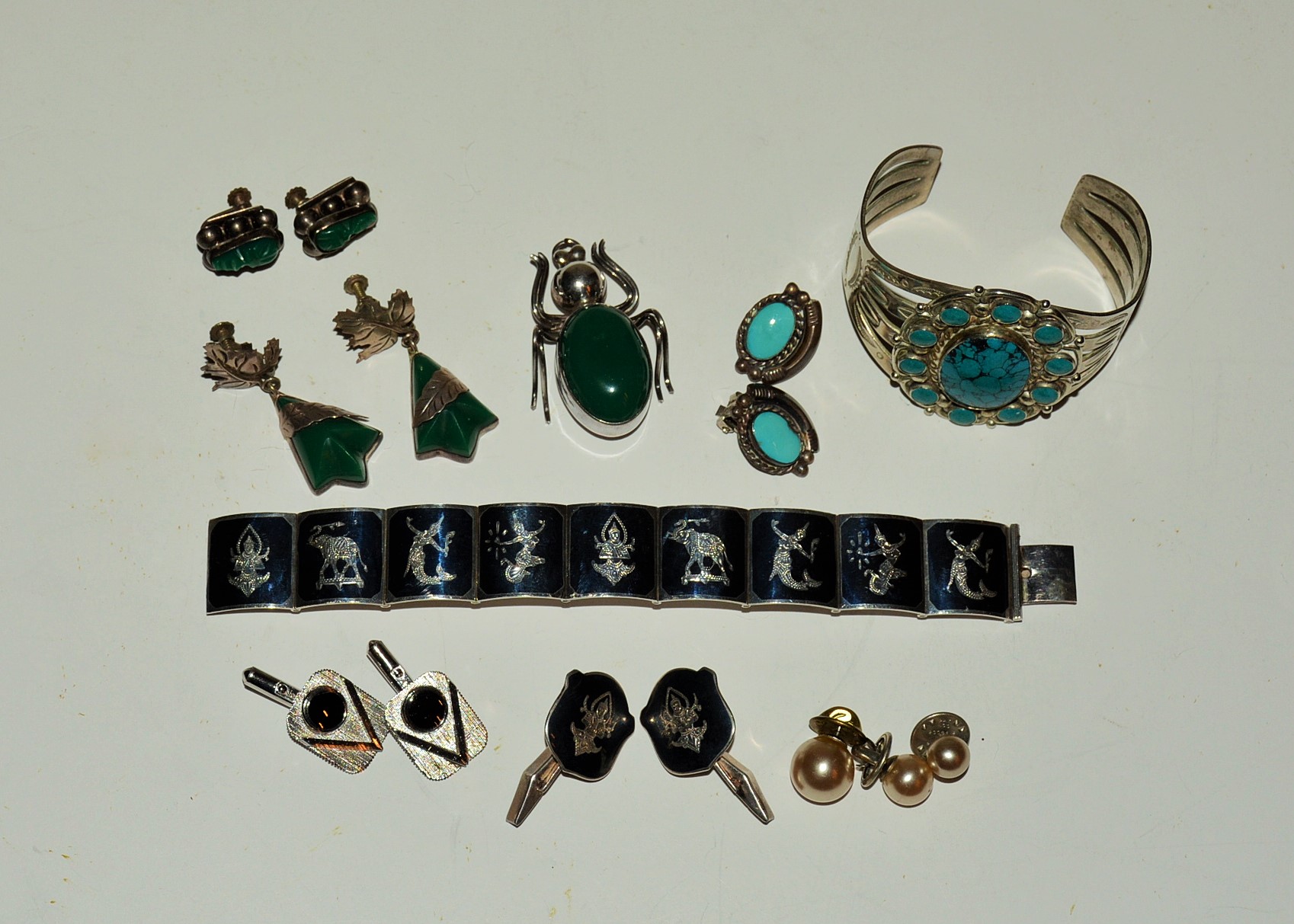 Silver, Turquoise and Aventurine Jewelry