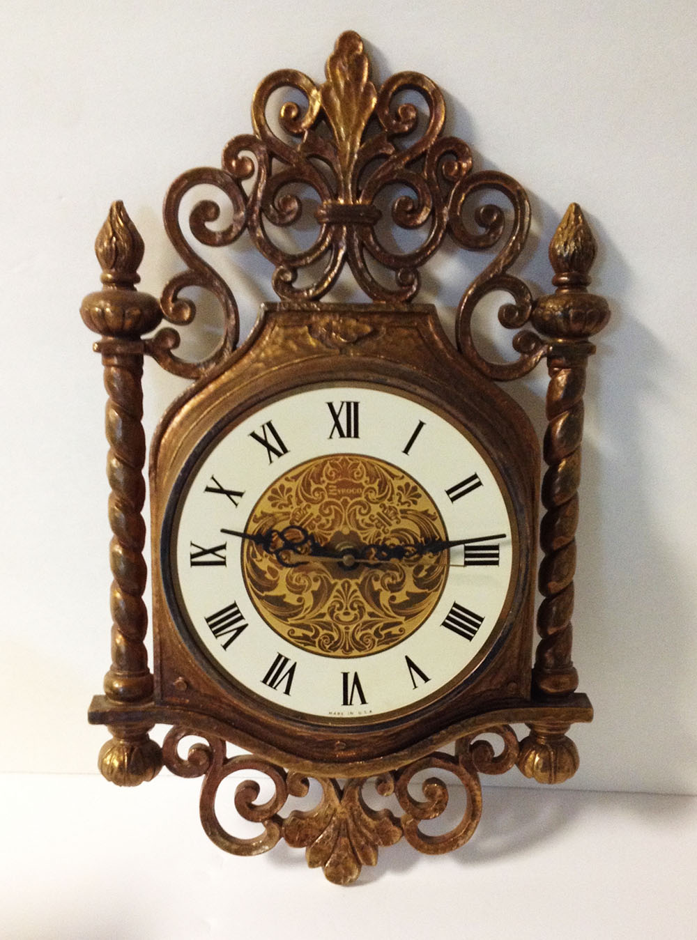 Gold Finish Clock and Bookend Set Everything But The House