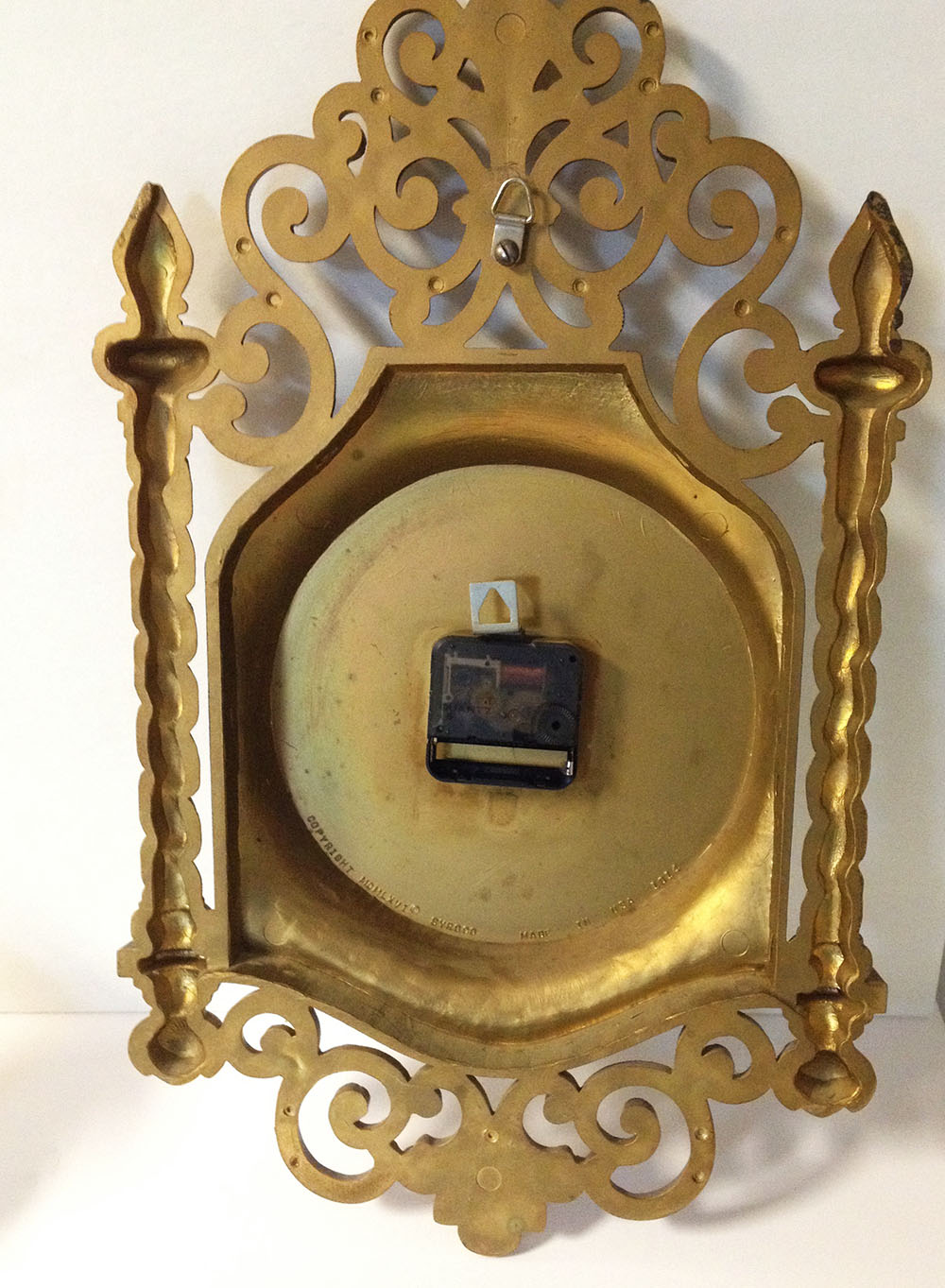 Gold Finish Clock and Bookend Set