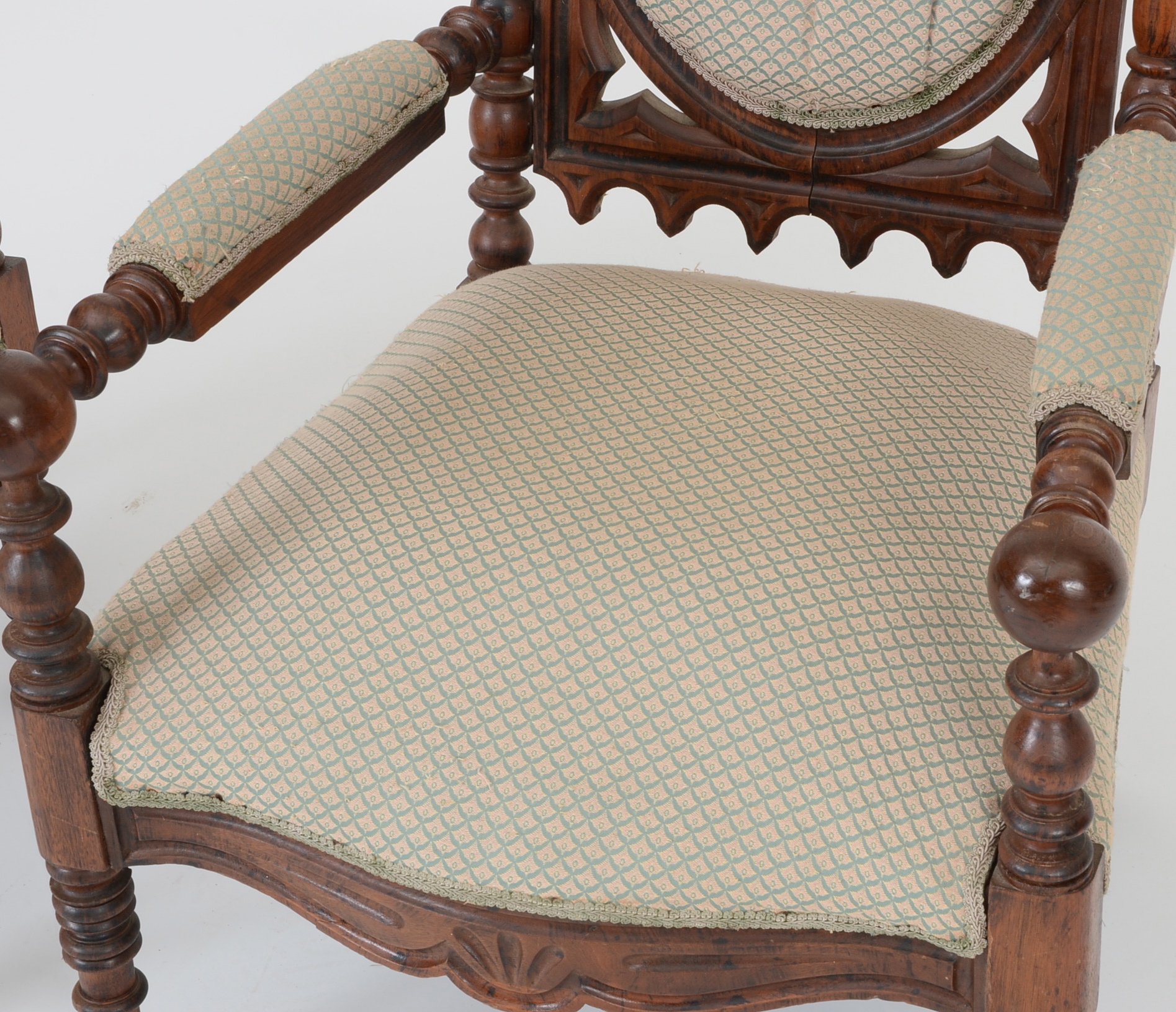 Victorian Gothic Revival His and Hers Chairs