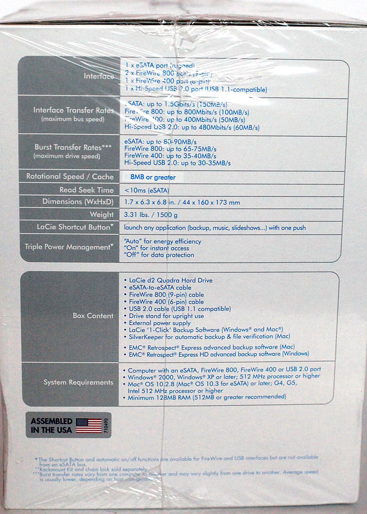 Lacie d2 Quadra 320 GB Professional Hard Drive