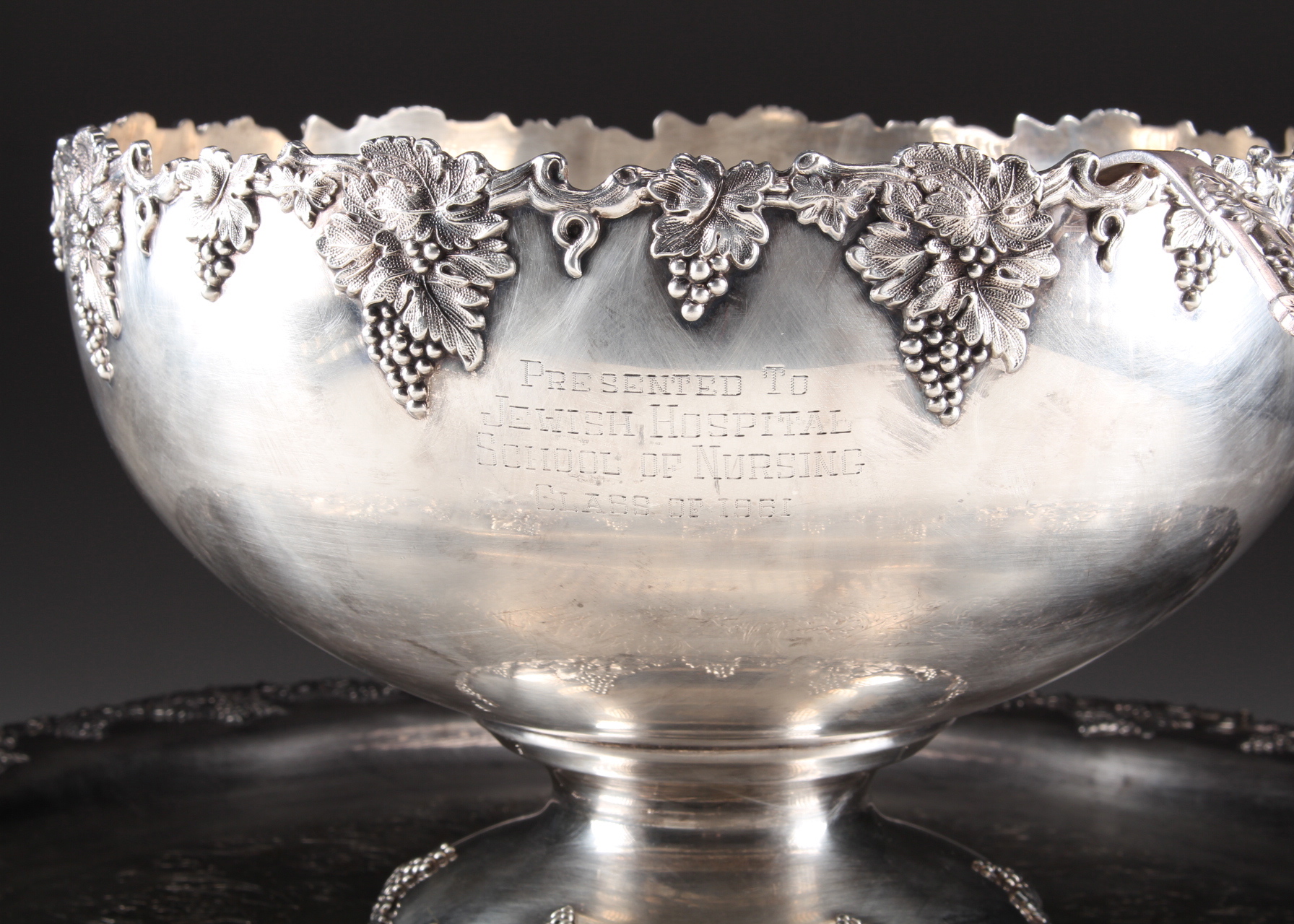International Silver Co. Silver Plated Punch Bowl, Ladle & Tray