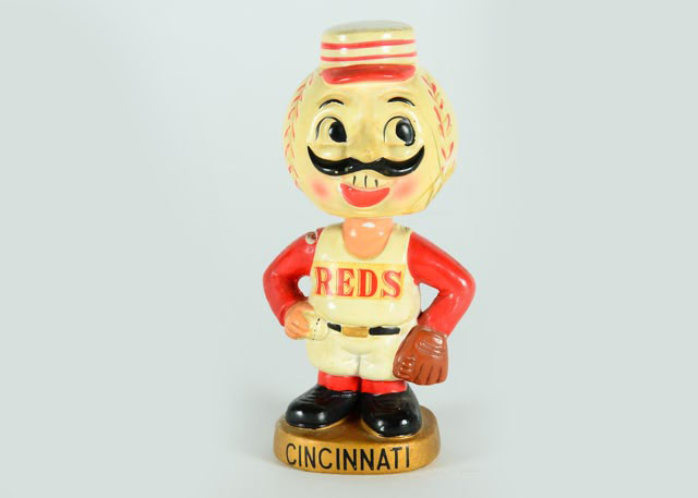 1960s Original Cincinnati Reds "Mr. Red" Mascot Bobble Head Doll