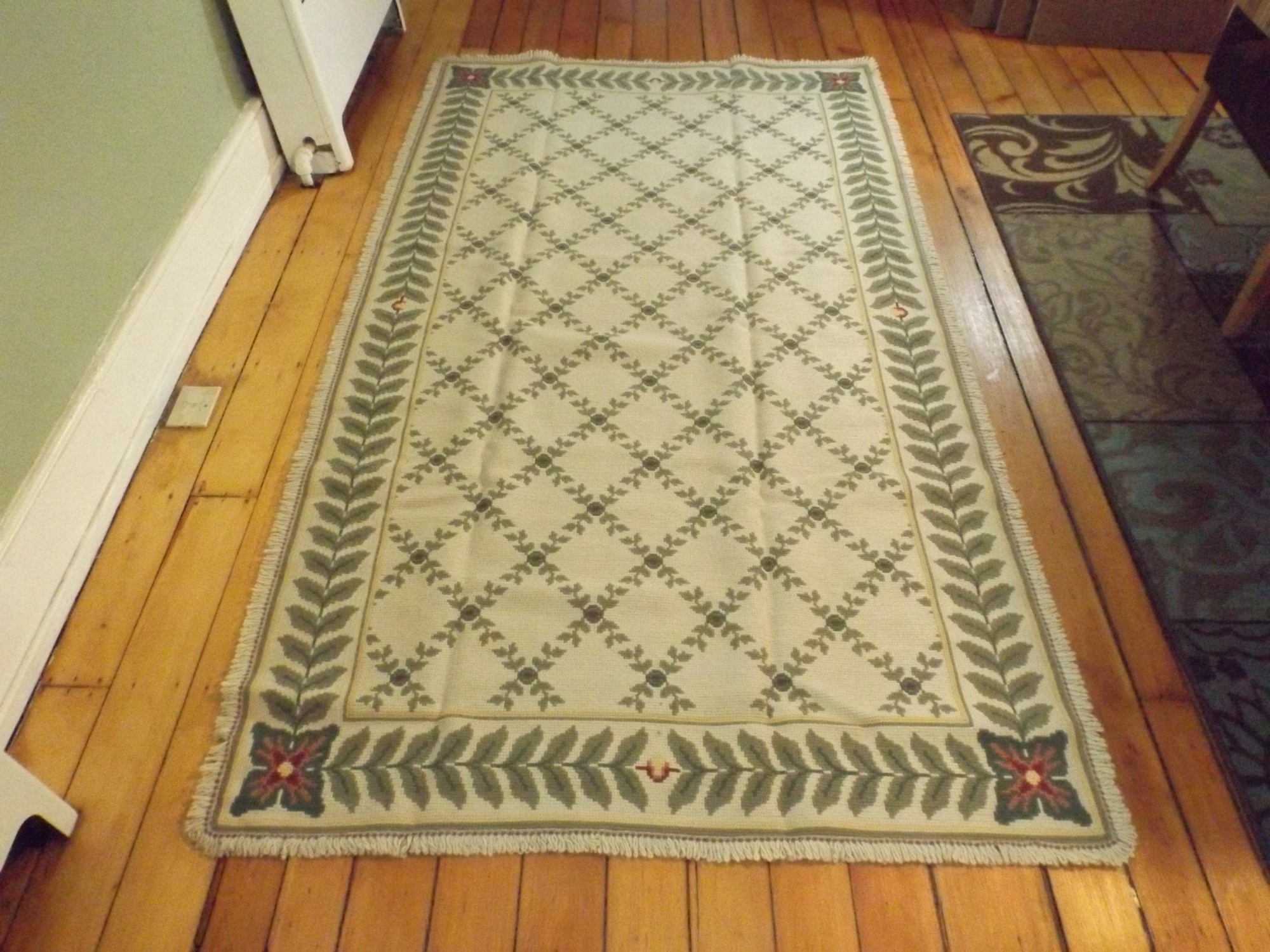 Vintage Arraiolos Portuguese Handmade Needlepoint Rug