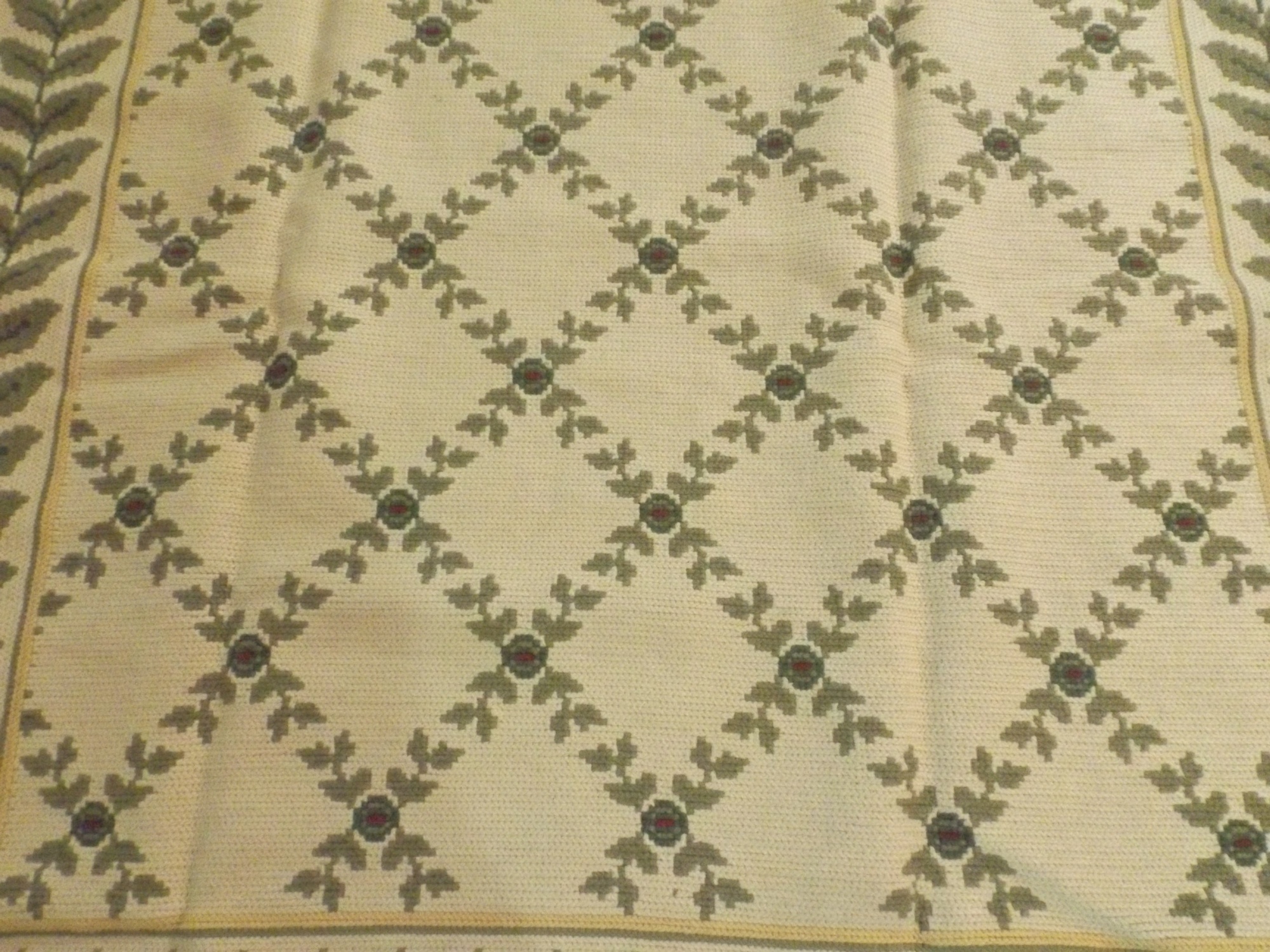 Vintage Arraiolos Portuguese Handmade Needlepoint Rug