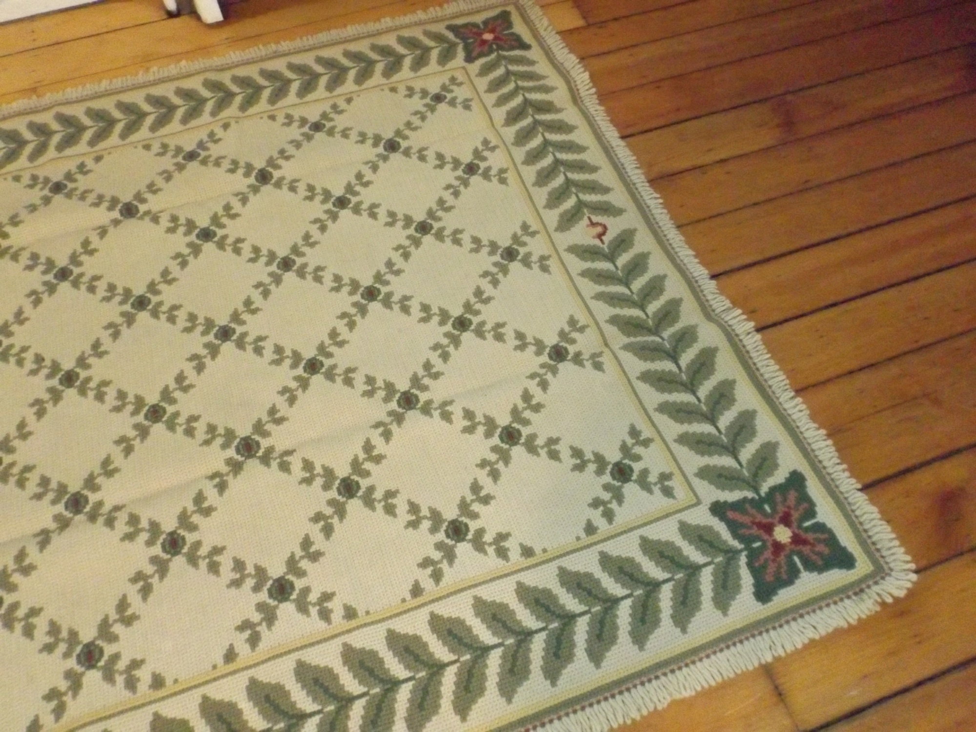 Vintage Arraiolos Portuguese Handmade Needlepoint Rug