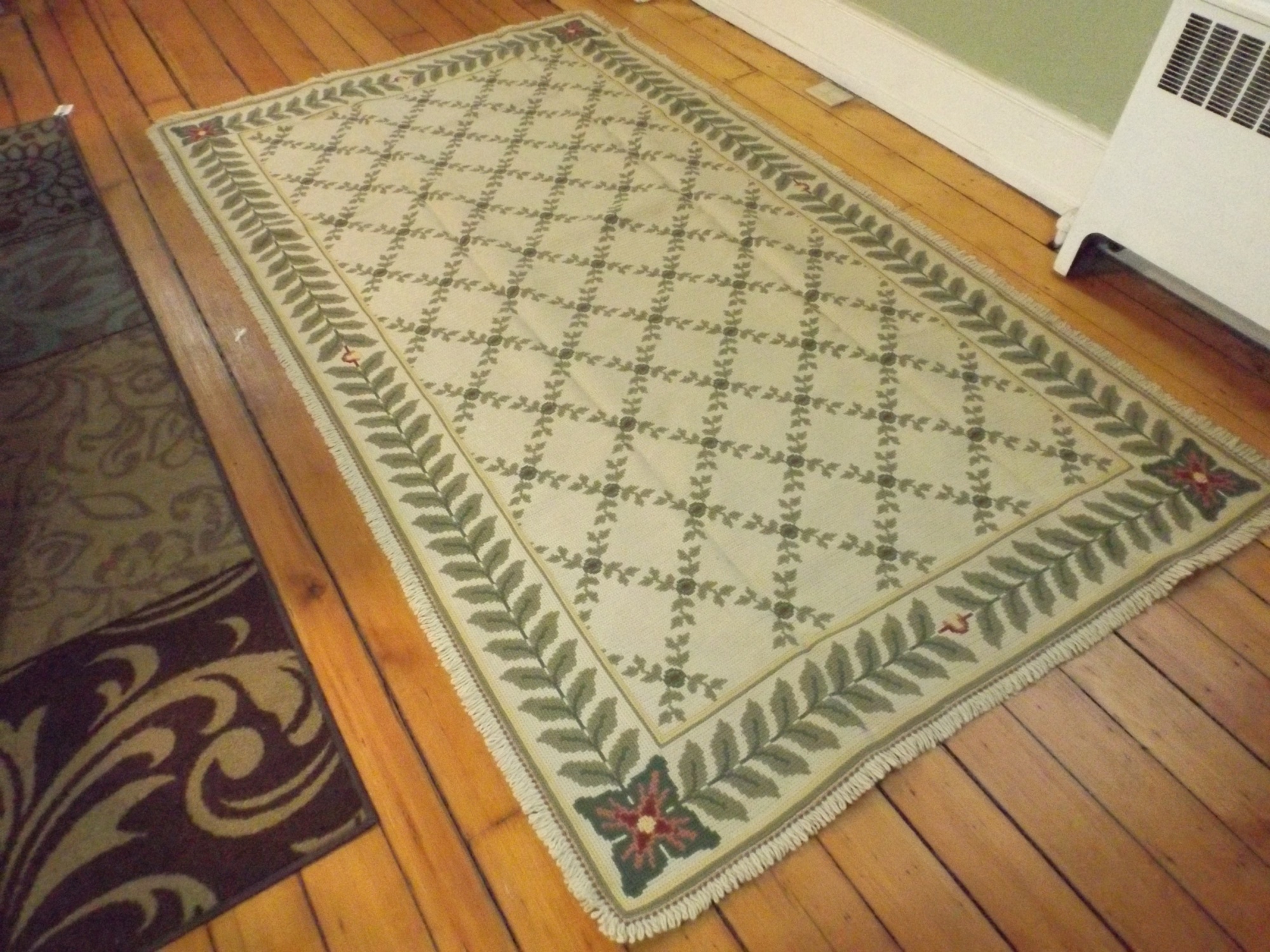 Vintage Arraiolos Portuguese Handmade Needlepoint Rug