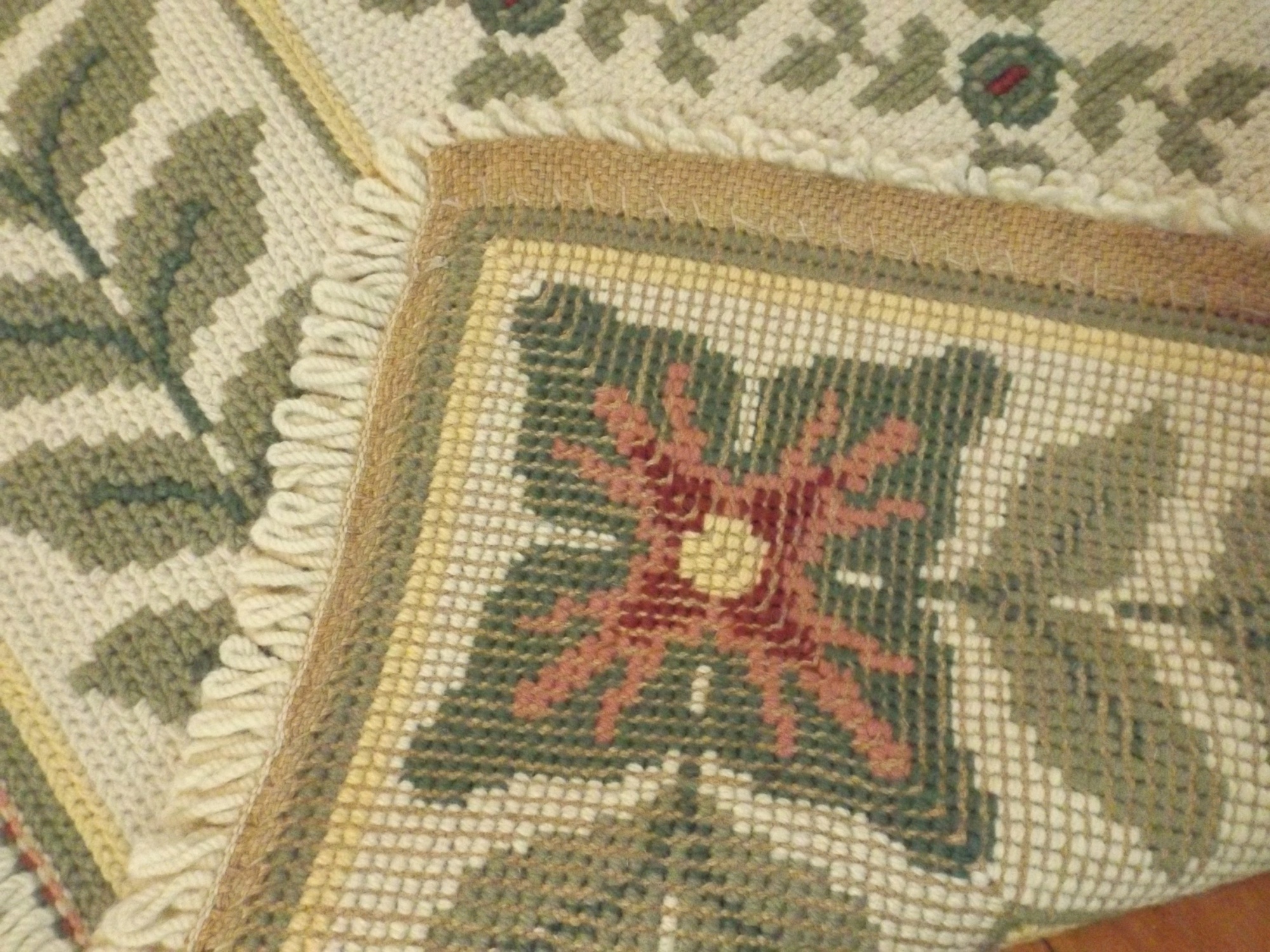 Vintage Arraiolos Portuguese Handmade Needlepoint Rug