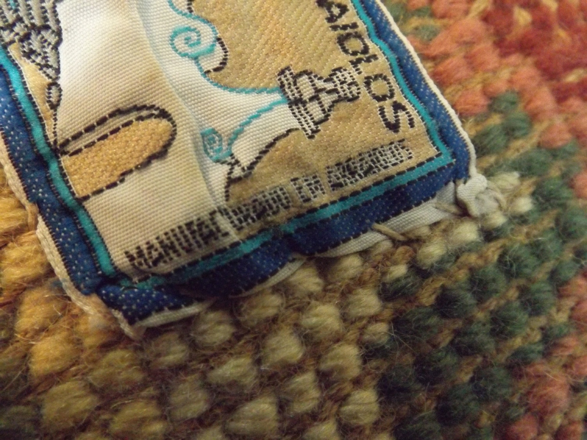 Vintage Arraiolos Portuguese Handmade Needlepoint Rug