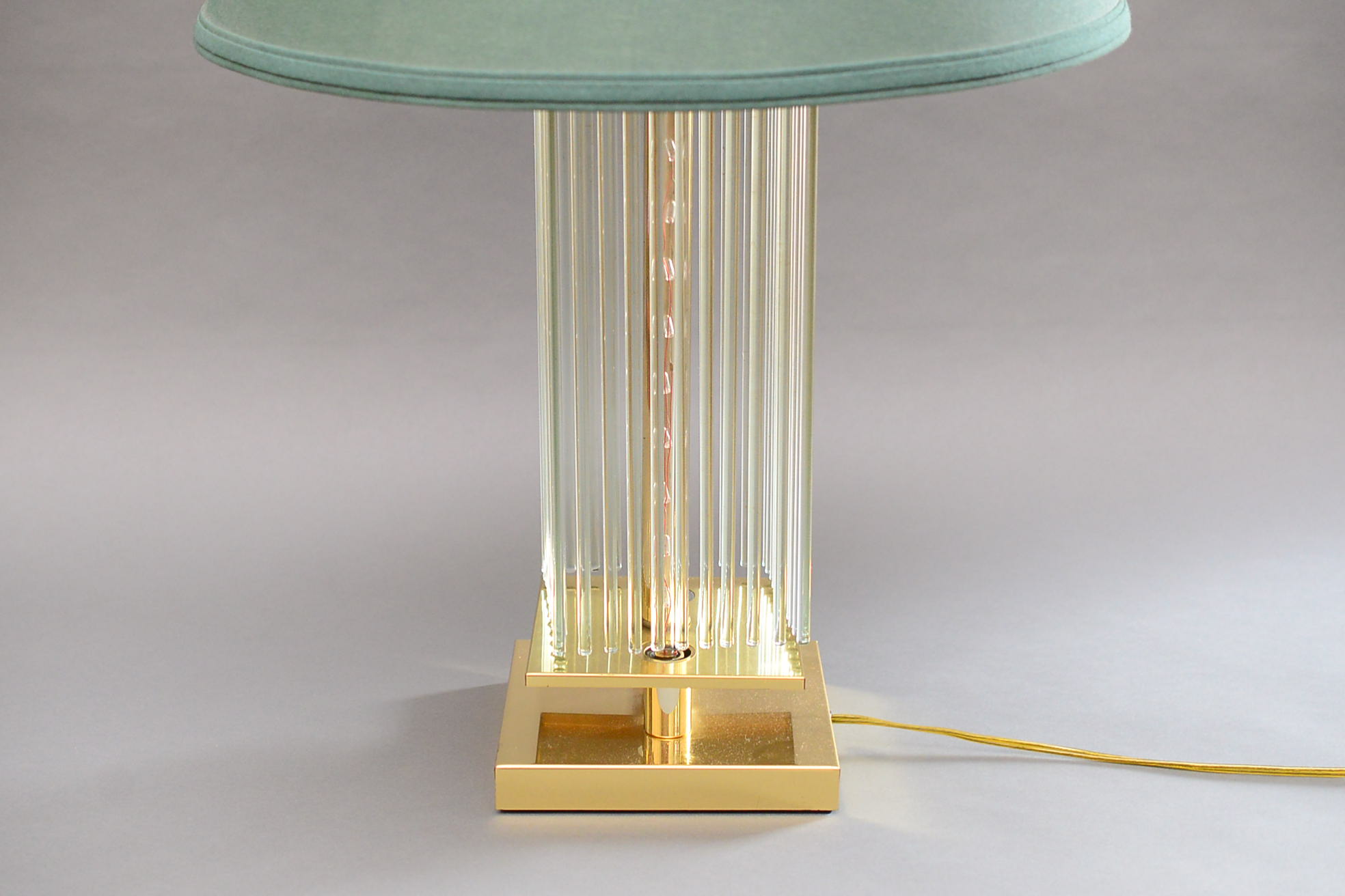 Modern Brass and Crystal Drop Waterfall Lamp
