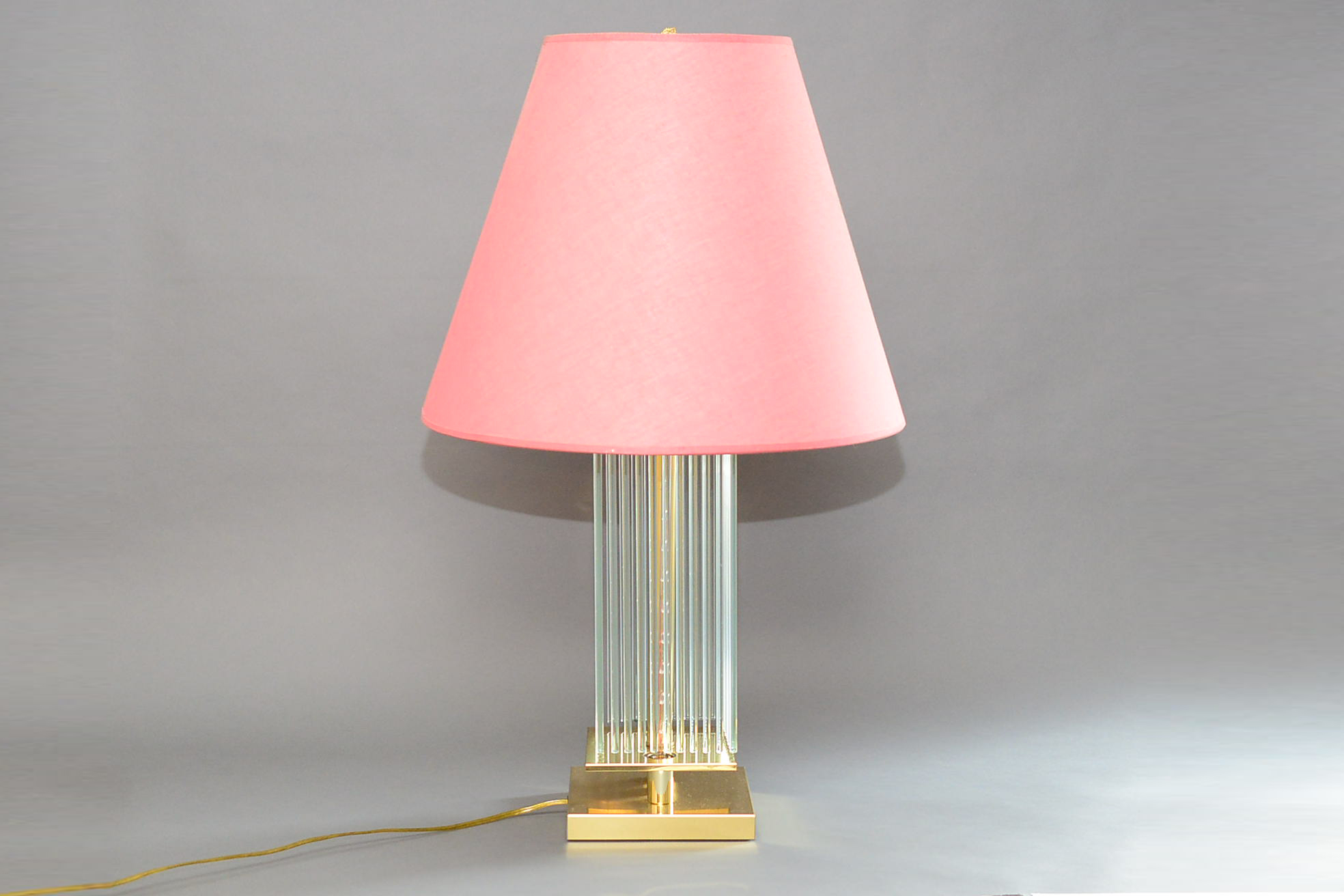 Modern Brass and Crystal Waterfall Drop Lamp