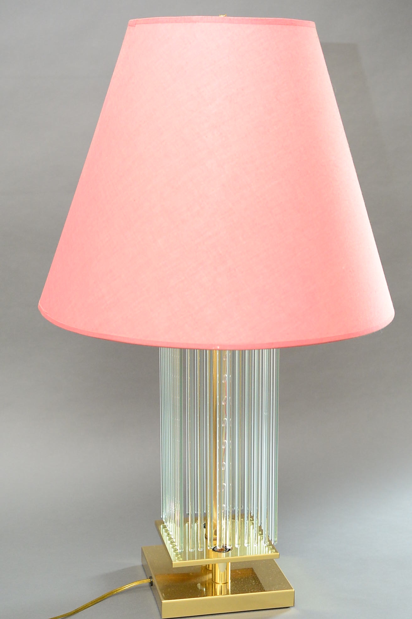 Modern Brass and Crystal Waterfall Drop Lamp