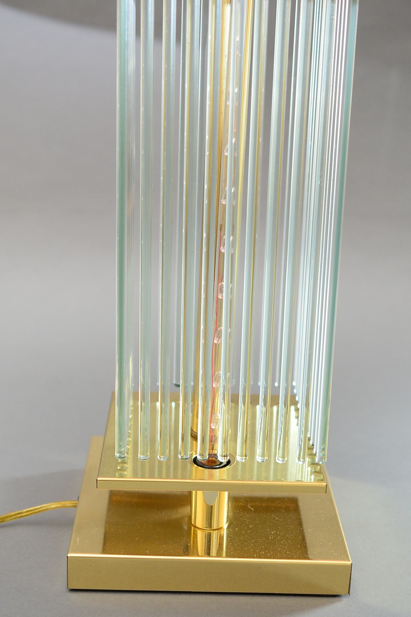 Modern Brass and Crystal Waterfall Drop Lamp