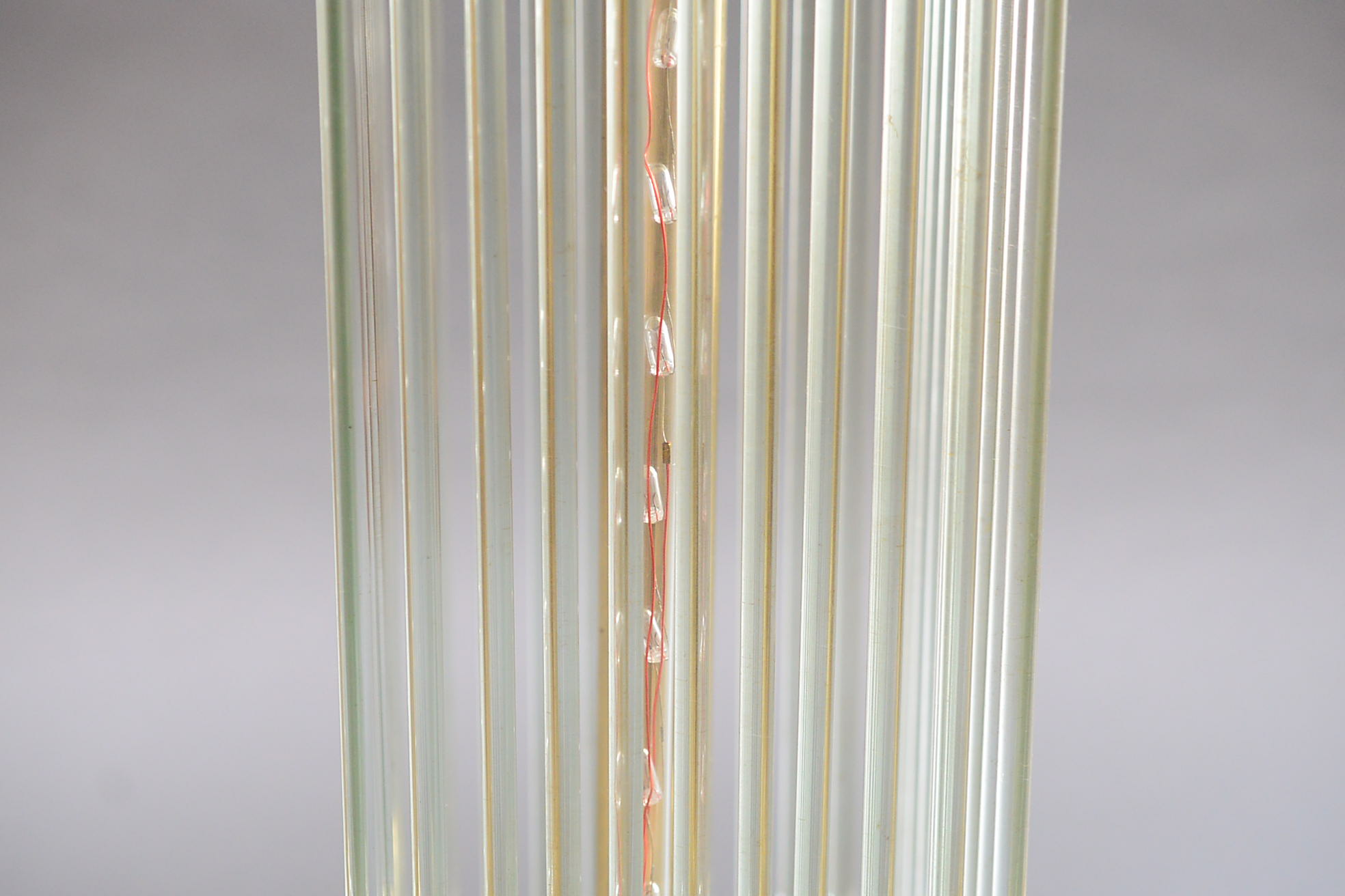 Modern Brass and Crystal Drop Waterfall Lamp