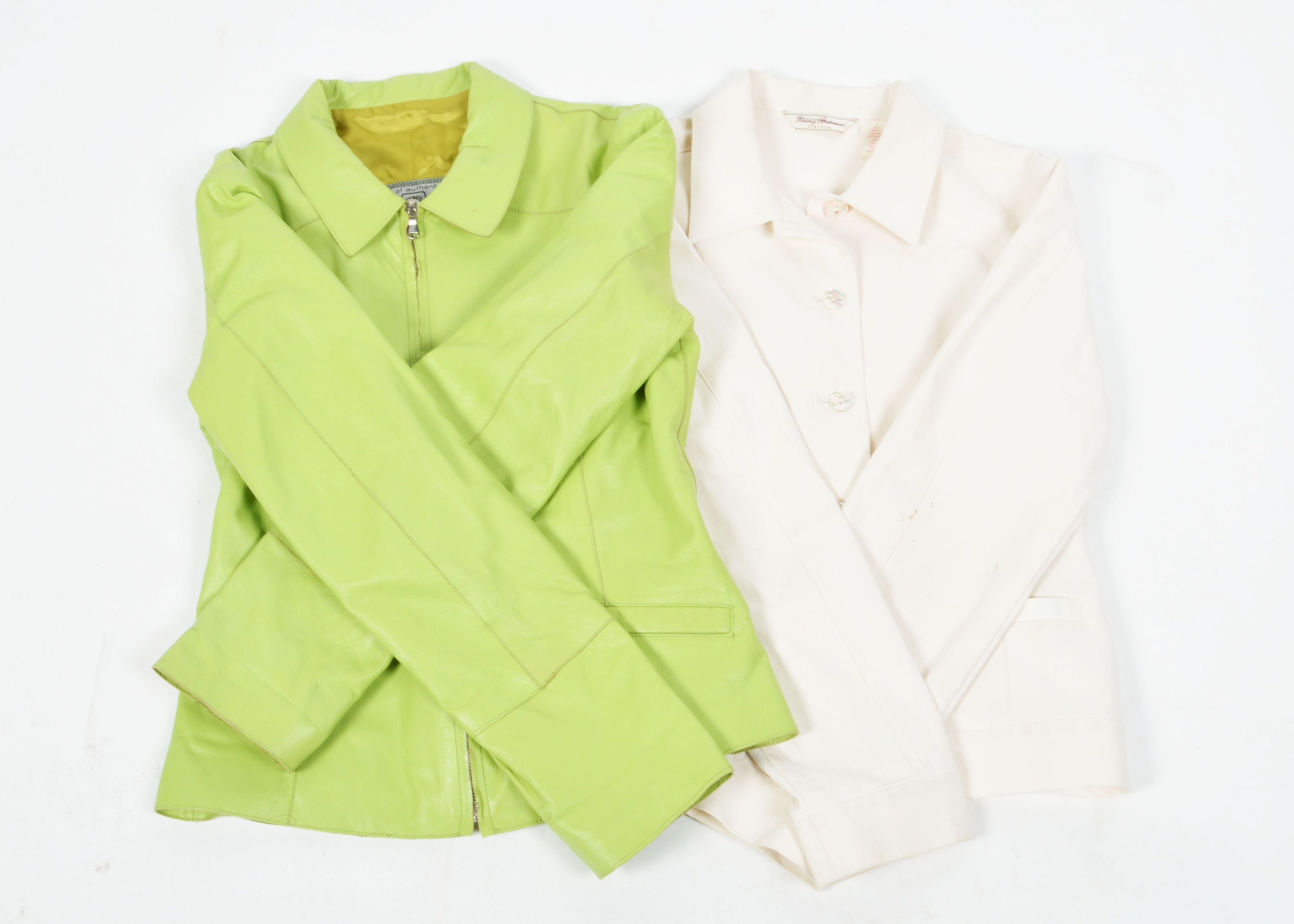 Italian Leather Jacket and Tommy Bahama Silk Jacket