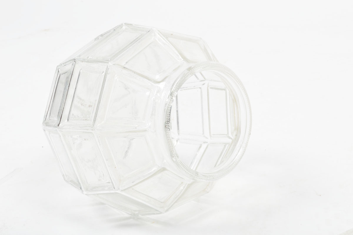 Vintage Thick Cut Glass Globe Ceiling Light