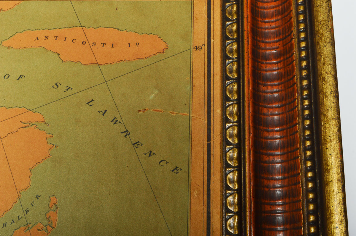 Large Framed 1890s United States and and Territories Map