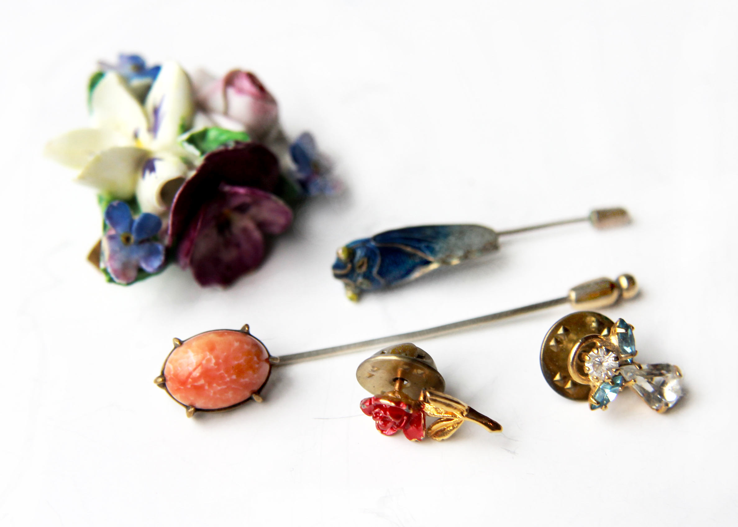 Pouch of Vintage Pins and Tie Tacs