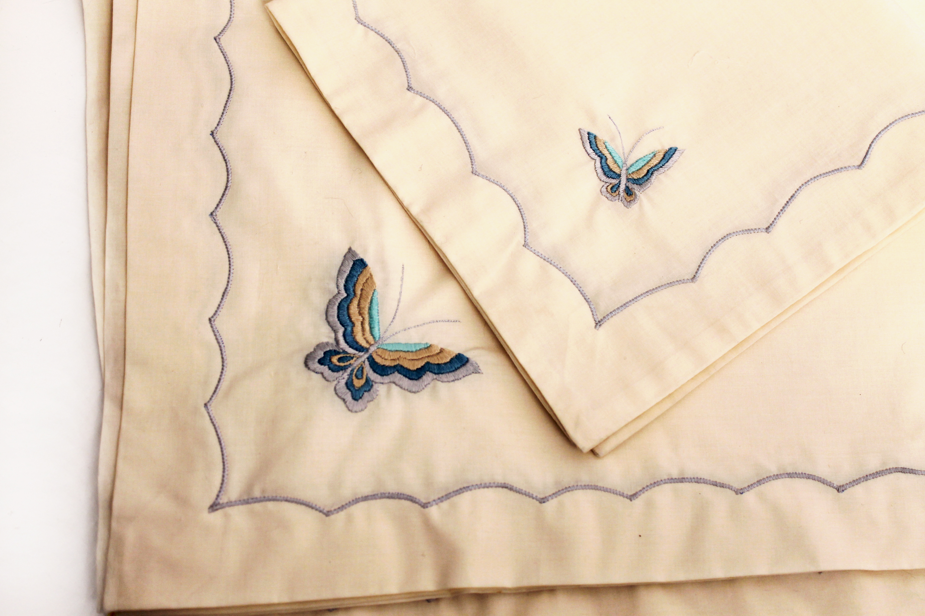 Collection of Vintage Embroidered Napkins and Placemats