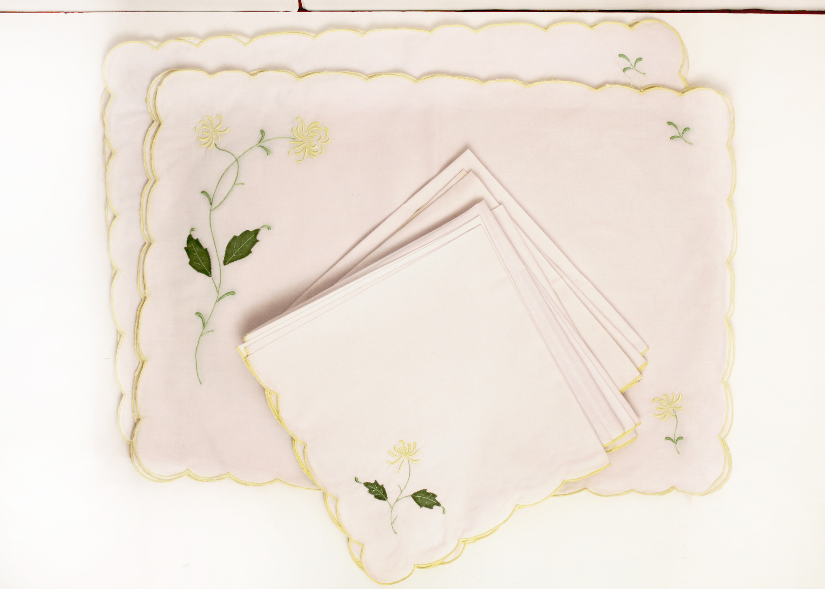 Collection of Vintage Embroidered Napkins and Placemats