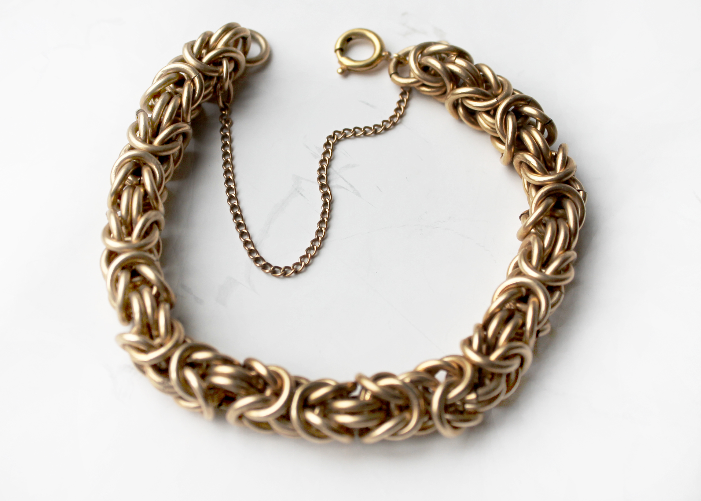 Mid-Century Byzantine 12K Gold Filled Charm Bracelet with Charms