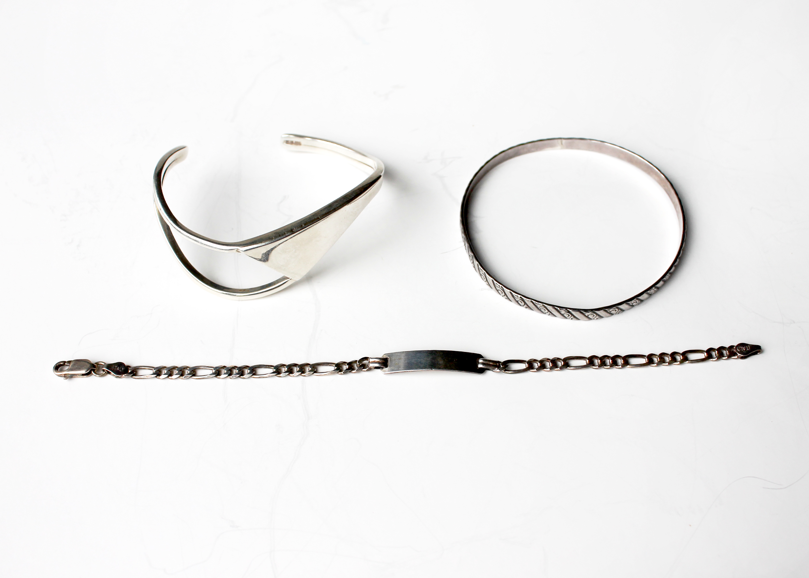 Trio of Sterling Silver Bracelets