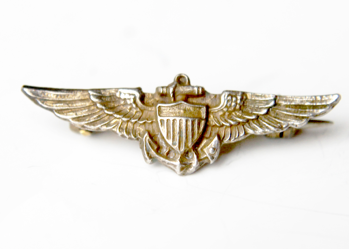 Vintage Military Pins including Sterling Eagle Wings